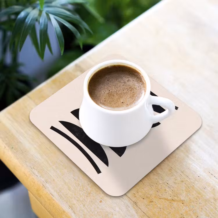 Coaster - Abstract - Shapes - Black - Abstract - Vormen - Zwart onderzetter kurk middel