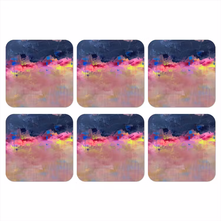 Abstract - Textuur - Kleuren - Modern - Roze onderzetter kurk middel -3d