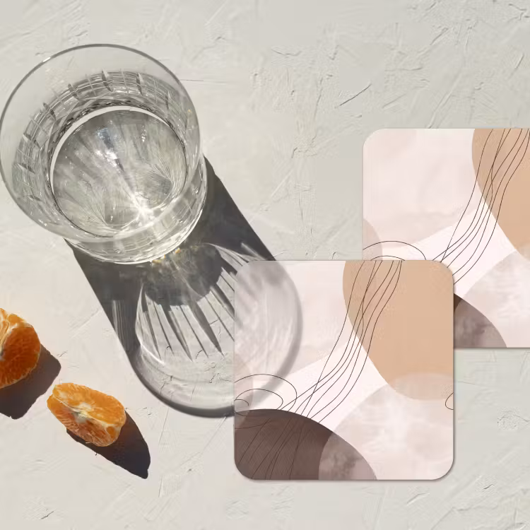Coaster - Abstraction - Beige - Modern - Abstractie - Beige - Modern onderzetter kurk middel