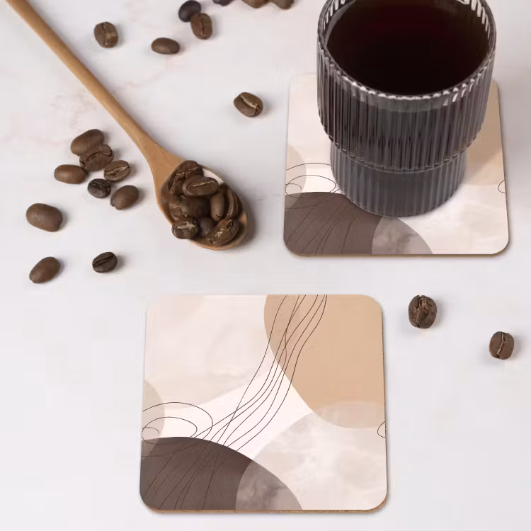 Coaster - Abstraction - Beige - Modern - Abstractie - Beige - Modern onderzetter kurk middel