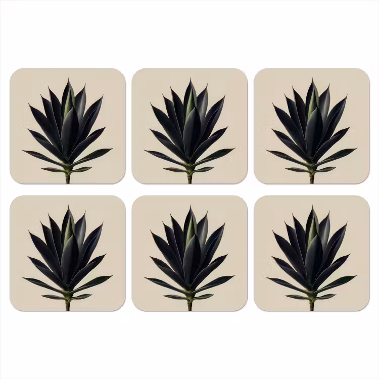 Agaveplant - Symmetrisch - Groen onderzetter kurk middel -3d