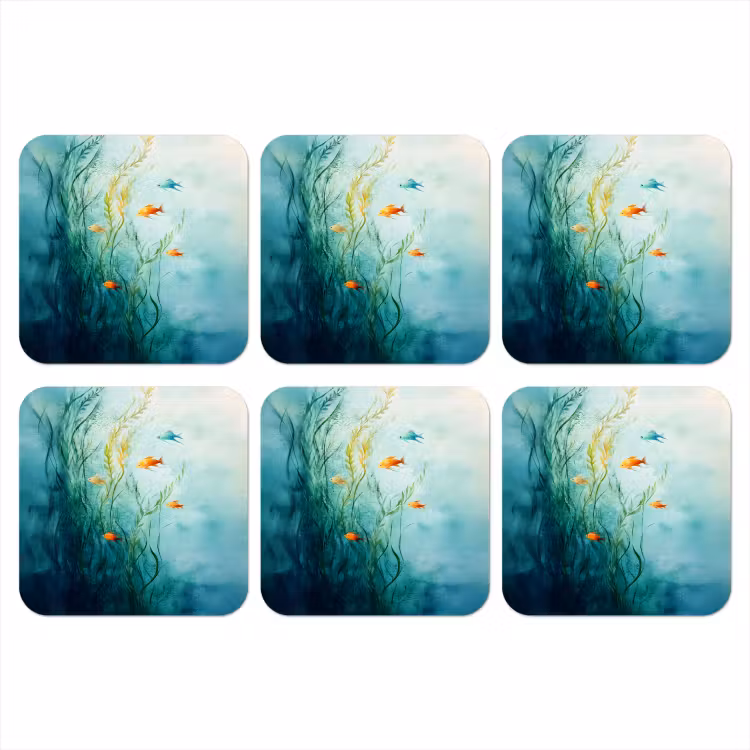 Waterplanten - Vissen - Kleurrijk - Water onderzetter kurk middel -3d