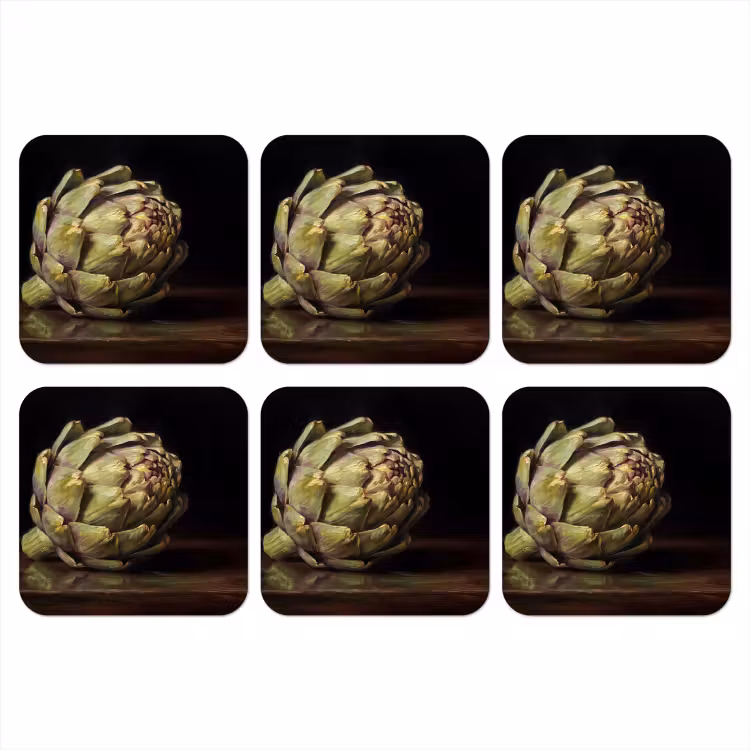 Coaster - Artichoke - Food - Classic - Artichok - Eten - Klassiek onderzetter kurk middel