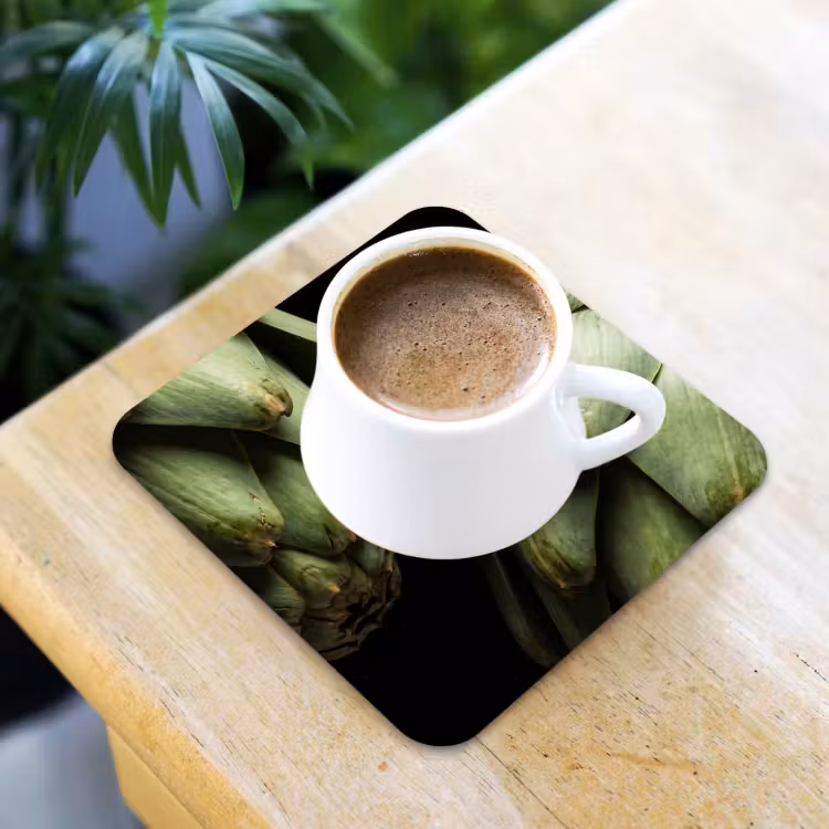 Coaster - Artichoke - Green - Food - Artisjok - Groen - Eten onderzetter kurk middel