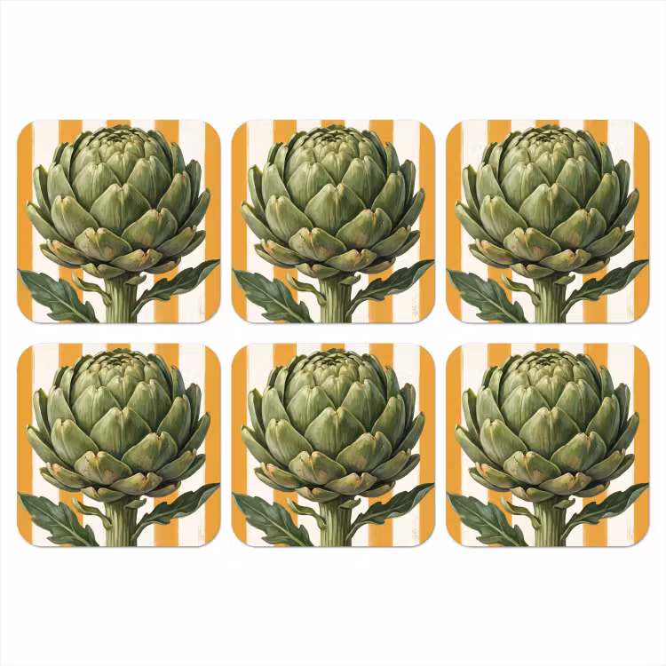 Coaster - Artichoke - Modern - Vegetable - Artisjok - Modern - Groente onderzetter kurk middel