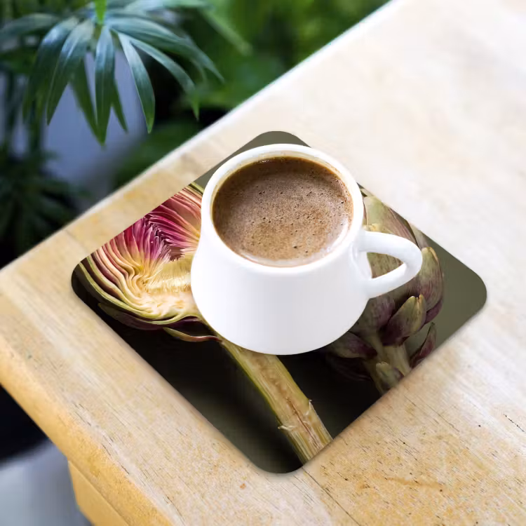 Coaster - Artichoke - Purple - Food - Artisjok - Paars - Voedsel onderzetter kurk middel