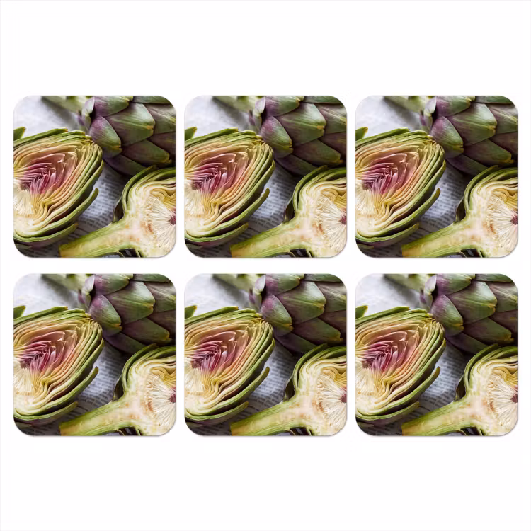 Coaster - Artichoke - Sliced - Food - Artisjok - Doorgesneden - Eten onderzetter kurk middel