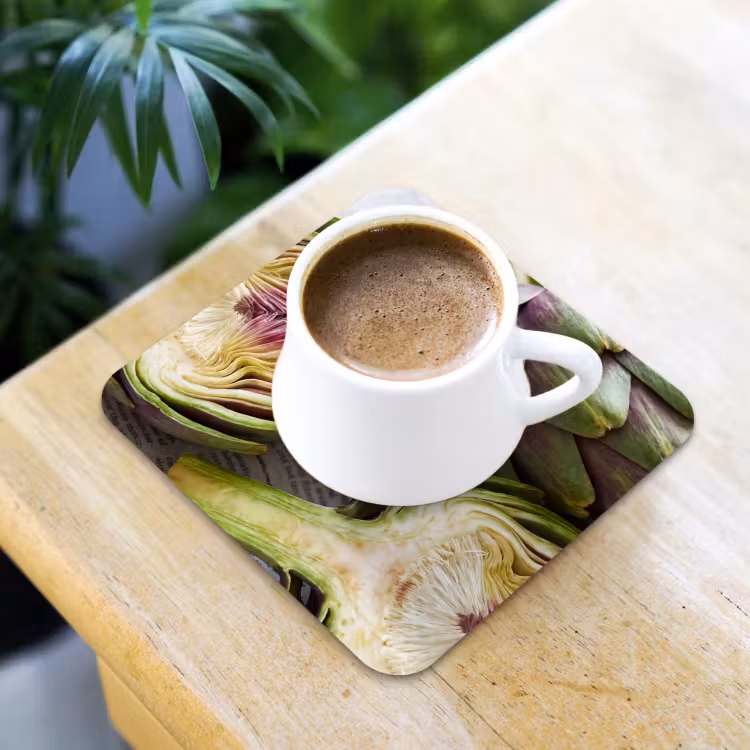 Coaster - Artichoke - Sliced - Food - Artisjok - Doorgesneden - Eten onderzetter kurk middel