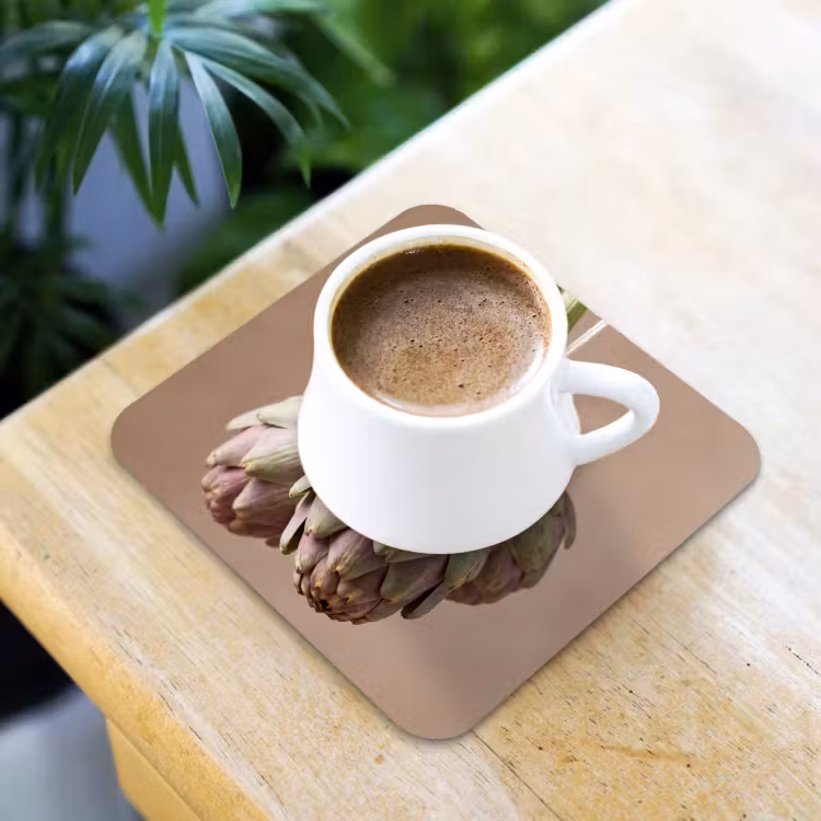 Coaster - Artichokes - Hanging - Vegetables - Artisjokken - Hangend - Groenten onderzetter kurk middel