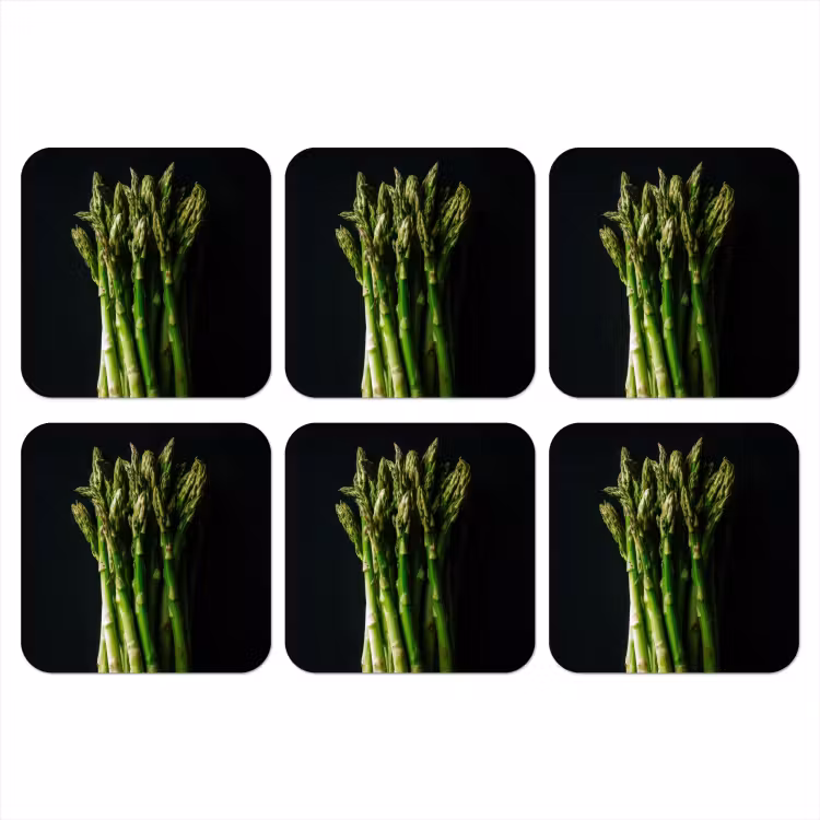 Asperges - Felgroen onderzetter kurk middel -3d
