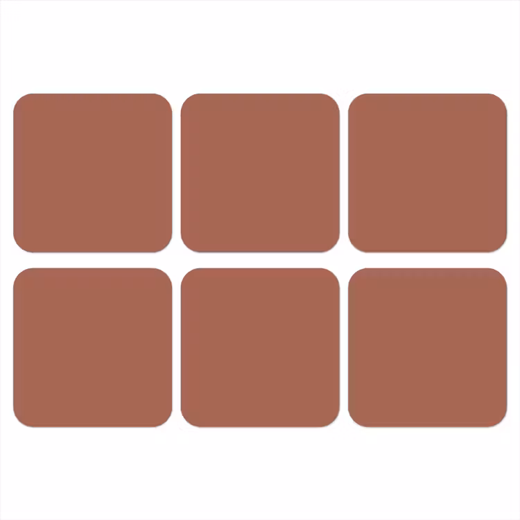 Baked - Earth - Oranje onderzetter kurk middel 366 -3d
