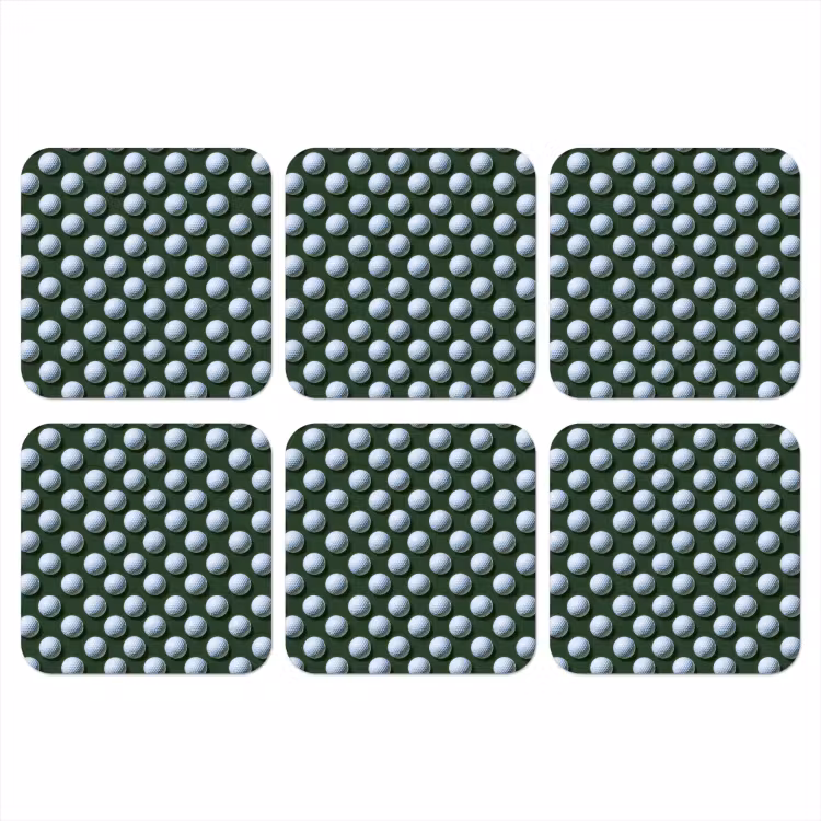 Ballen - Golf - Groen onderzetter kurk middel 366 -3d