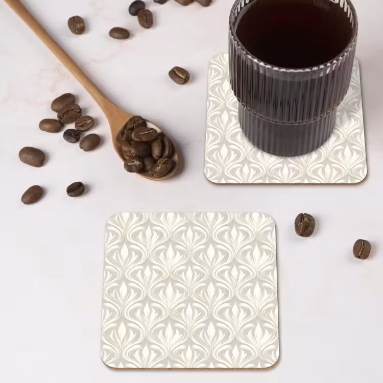 Barok - Patroon - Beige onderzetter kurk middel 366 -sfeer2