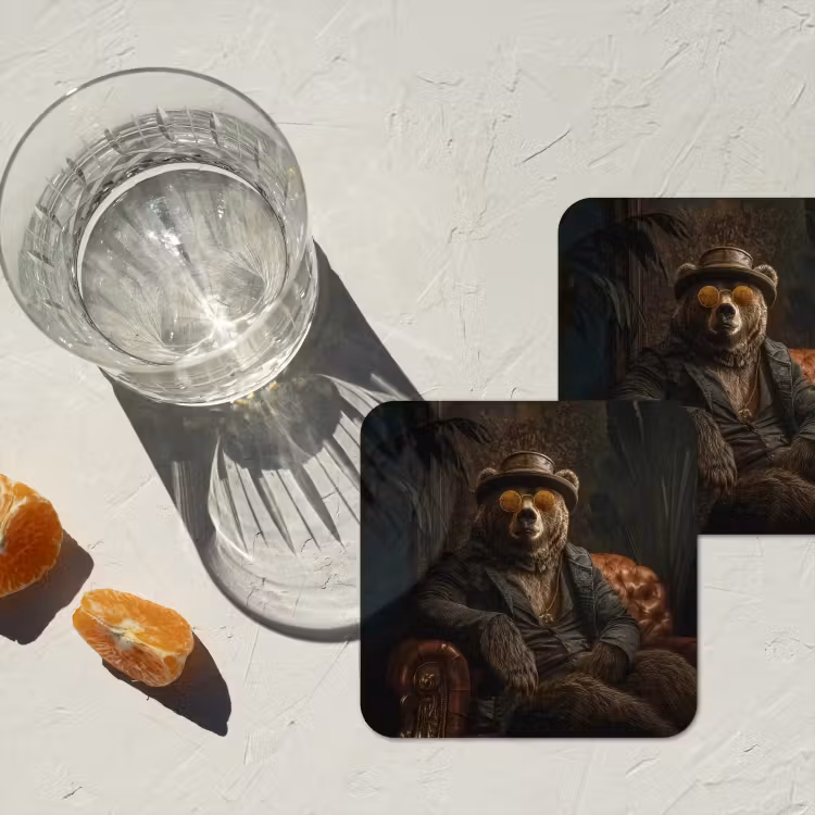 Beer - Bruin - Pak - Hoed onderzetter kurk middel -sfeer4