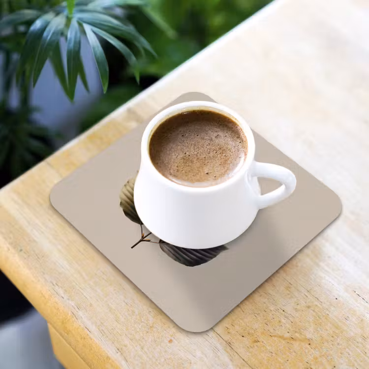 Beukenbladeren - Bruin - Groen - neutraal onderzetter kurk middel -sfeer5