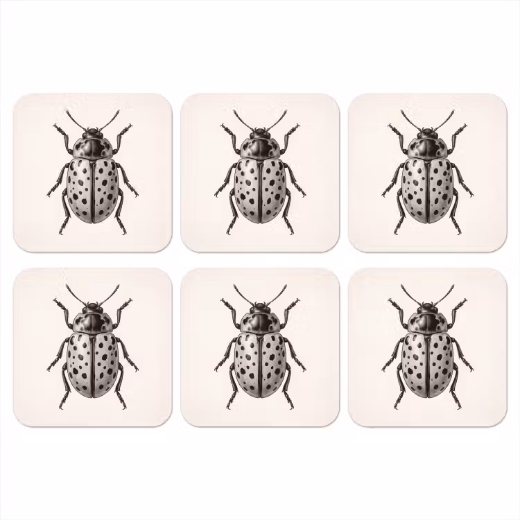 Kever - Insect - Vintage onderzetter kurk middel -3d