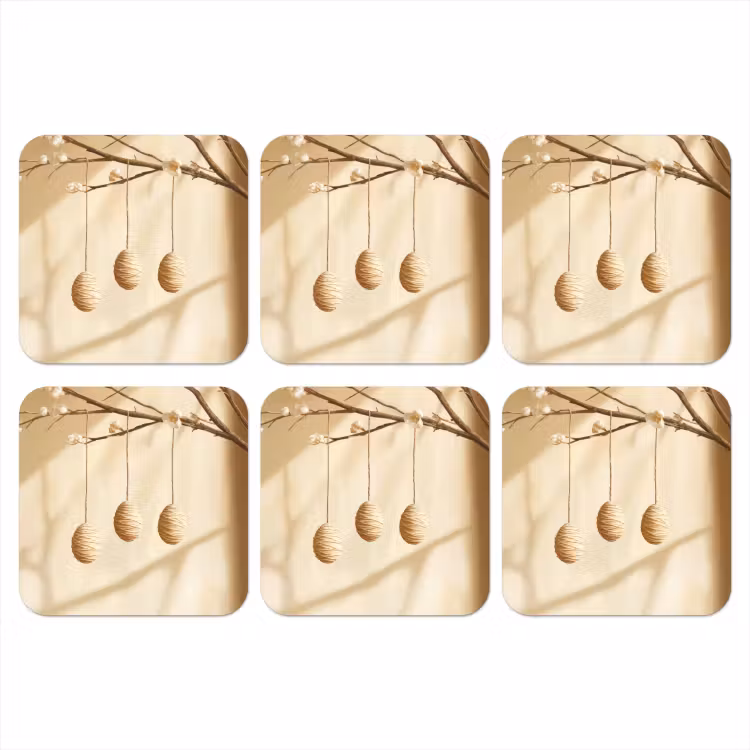 Beige - Paastak - Eieren onderzetter kurk middel -3d