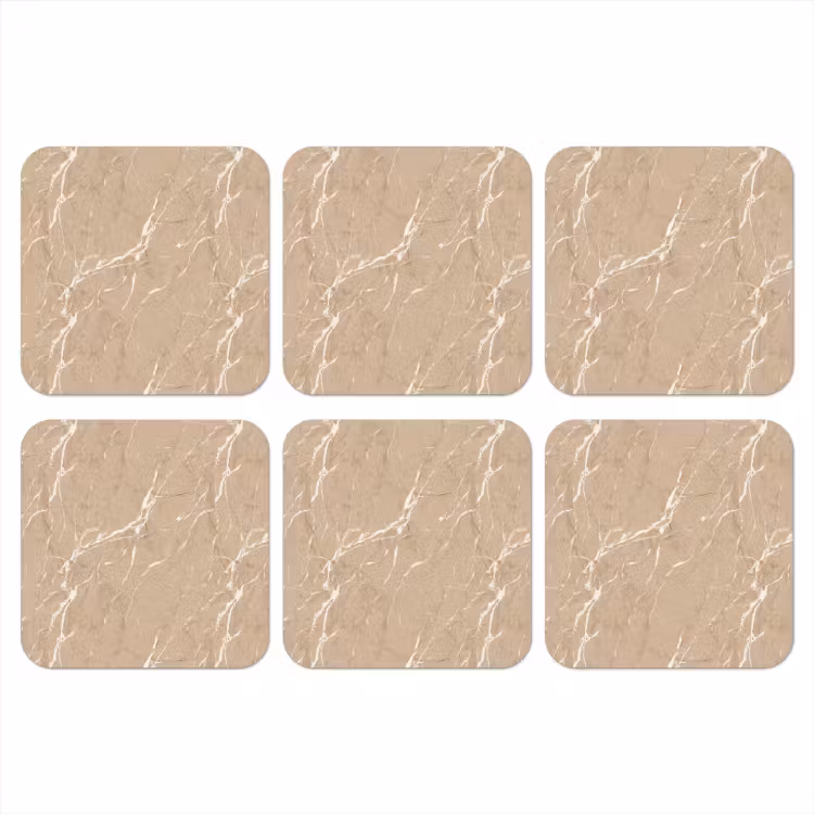 Beige - Marmer - Organisch - Wit onderzetter kurk middel 366 -3d