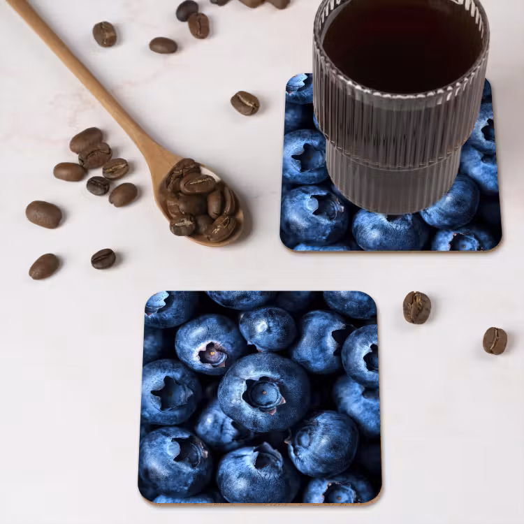 Bessen - Blauw - Fruit onderzetter kurk middel -sfeer2