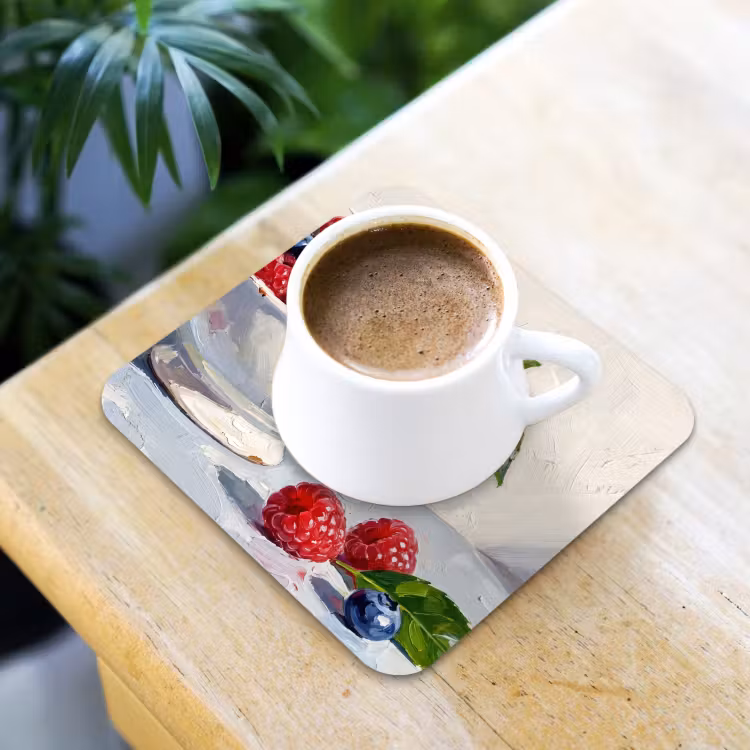Coaster - Berries - Bowl - Food - Bessen - Kom - Eten onderzetter kurk middel
