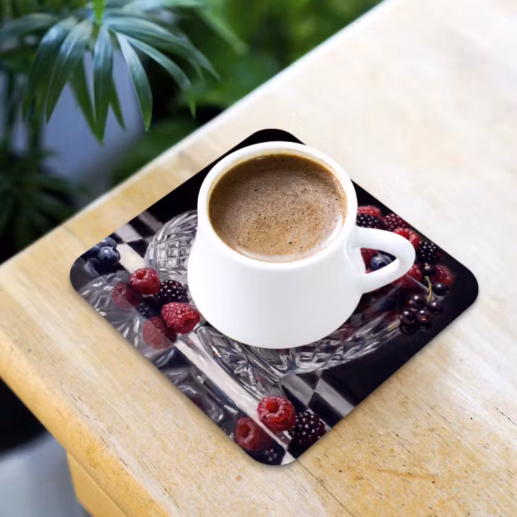 Coaster - Berries - Crystal - Still Life - Bessen - Kristal - Stilleven onderzetter kurk middel