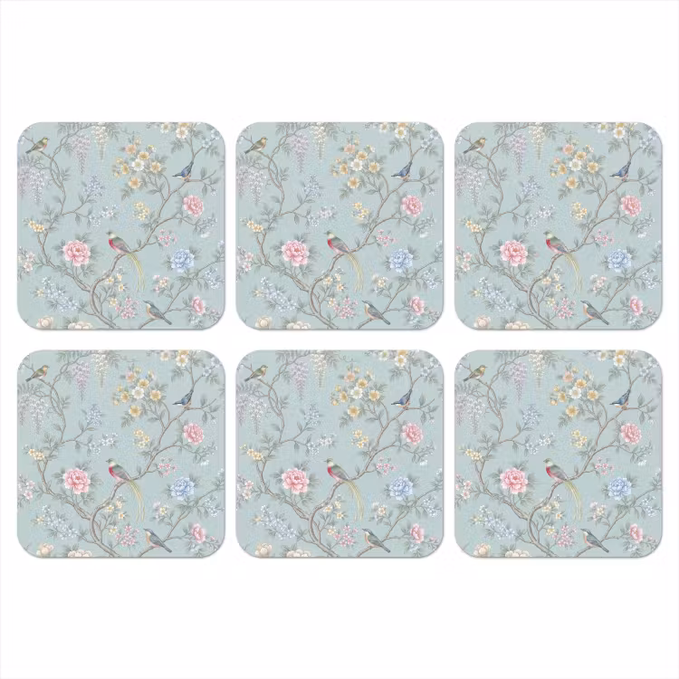 Vogel - Bloemen - Kleurrijk onderzetter kurk middel -3d