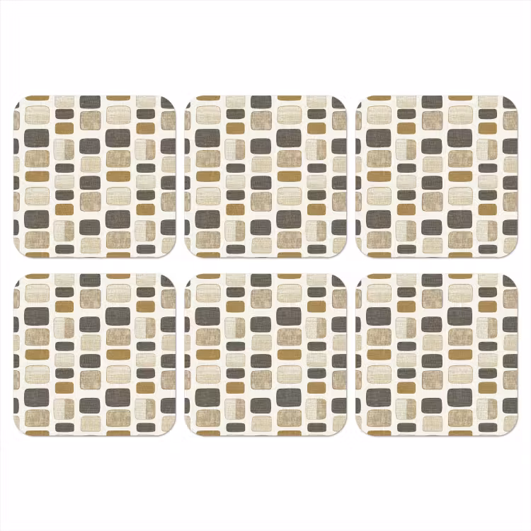 Blokken - Vintage - Grijs onderzetter kurk middel 366 -3d