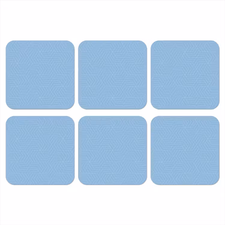 Blauw - Wit - Lijnen - Patroon onderzetter kurk middel 366 -3d