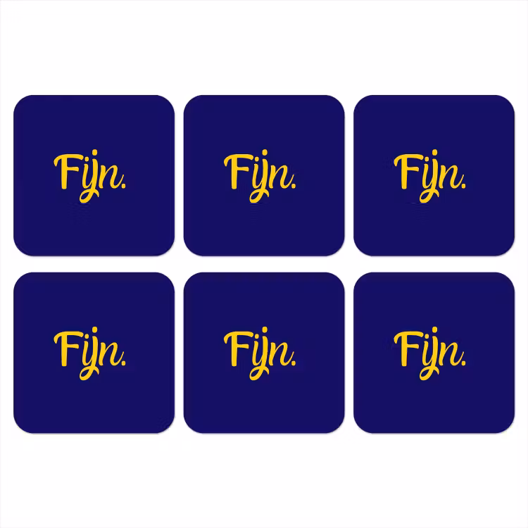 Blauw - Geel - Fijn onderzetter kurk middel -3d