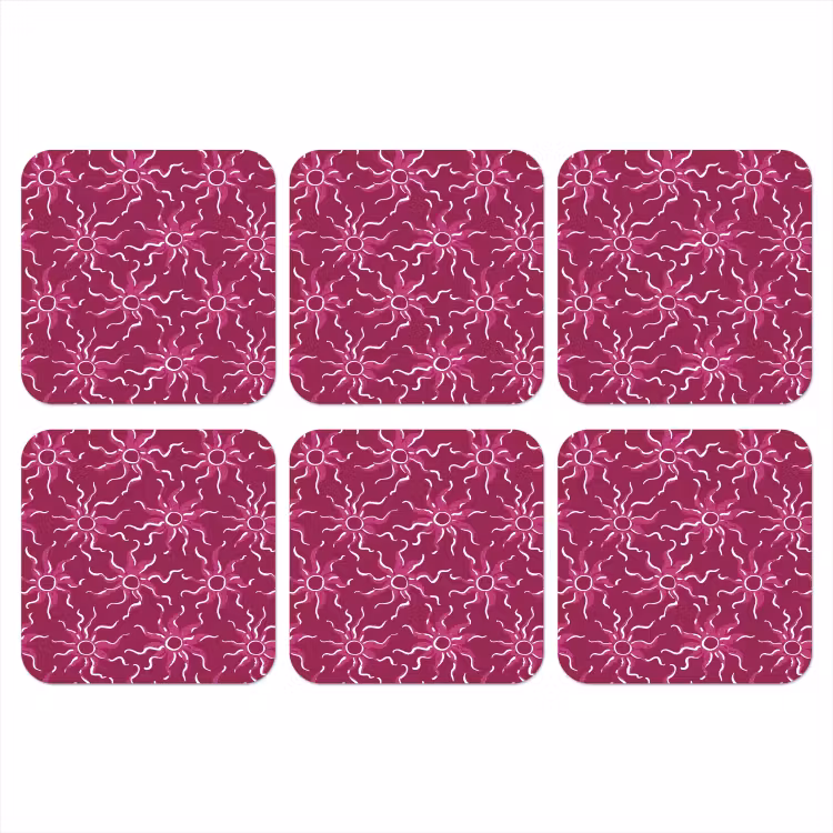 Bohemian - Zon - Magenta onderzetter kurk middel 366 -3d