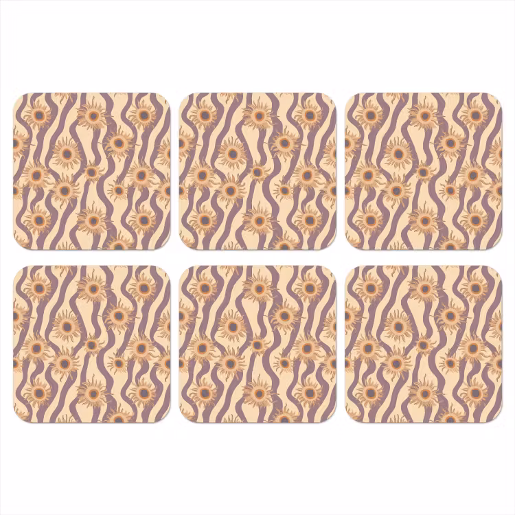 Bohemian - Vibe - Lavendelpaars onderzetter kurk middel 366 -3d