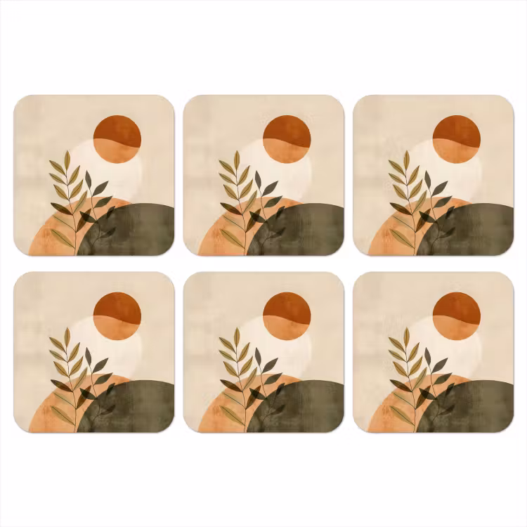 Takken - Vormen - Abstract onderzetter kurk middel -3d