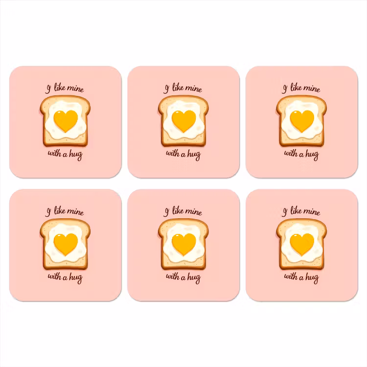 Brood - Illustratie - Quote - Roze onderzetter kurk middel -3d