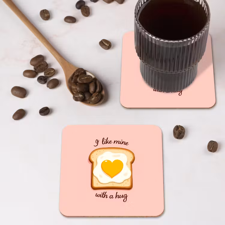 Brood - Illustratie - Quote - Roze onderzetter kurk middel -sfeer2