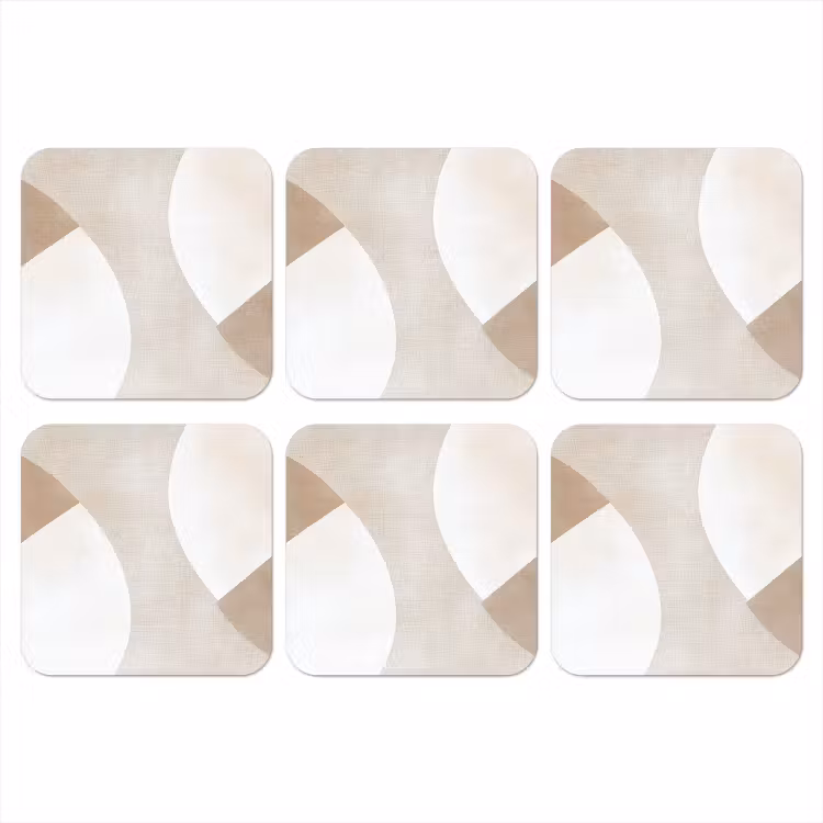 Bruin - Japandi - Abstract onderzetter kurk middel -3d