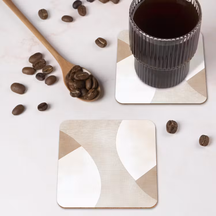 Bruin - Japandi - Abstract onderzetter kurk middel -sfeer2