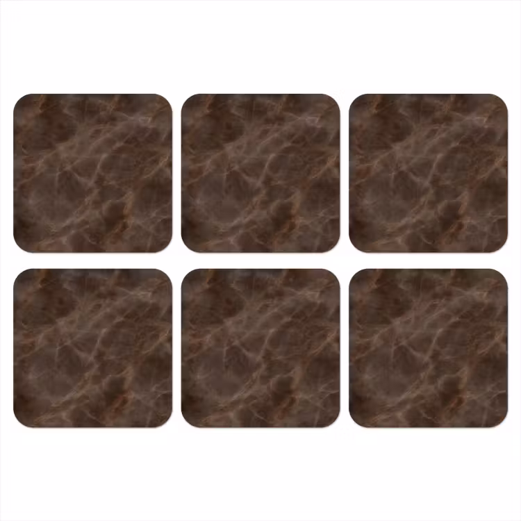 Bruin marmer - Organisch - Natuursteen onderzetter kurk middel -3d