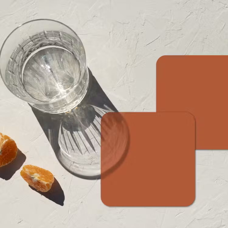 Burnt - Sienna - Oranje onderzetter kurk middel 366 -sfeer4