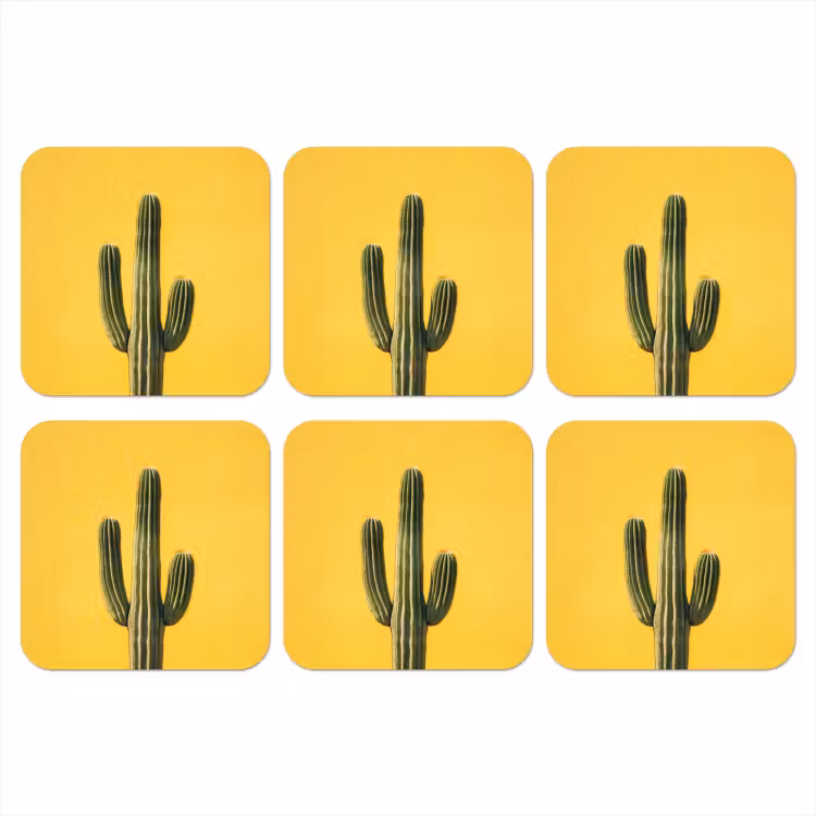 Cactus - Groen - Minimalistisch onderzetter kurk middel -3d