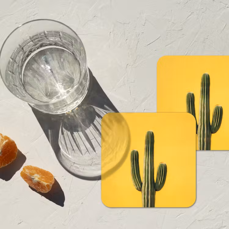 Cactus - Groen - Minimalistisch onderzetter kurk middel -sfeer4