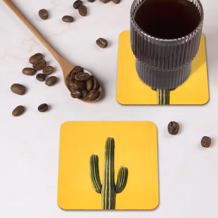 Cactus - Groen - Minimalistisch onderzetter kurk middel -sfeer2