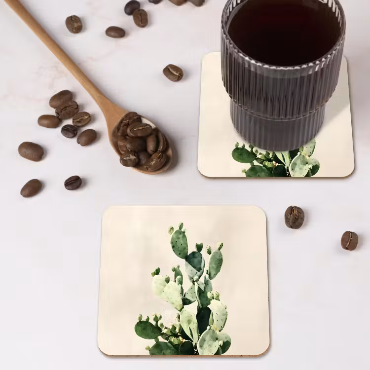 Cactus - Groen - Minimalistisch onderzetter kurk middel -sfeer2