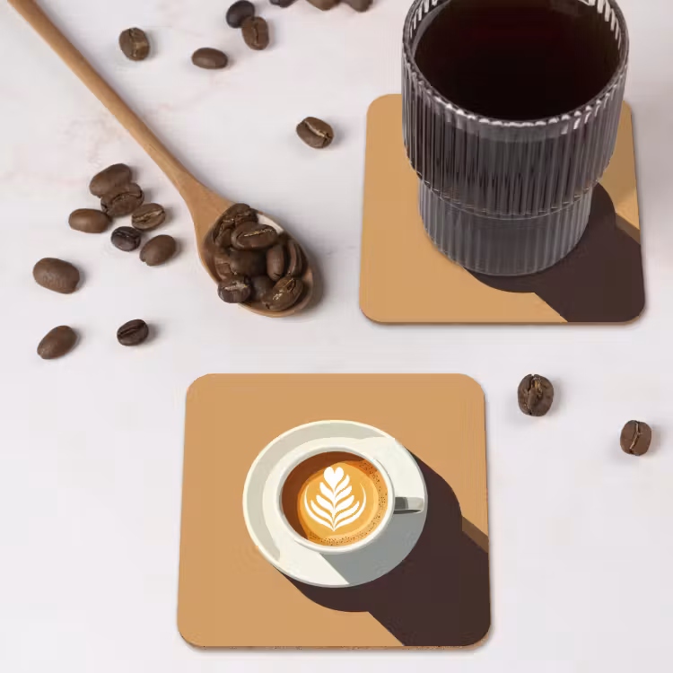 Cappuccino - Kop - Schotel - Minimalitisch onderzetter kurk middel -sfeer2