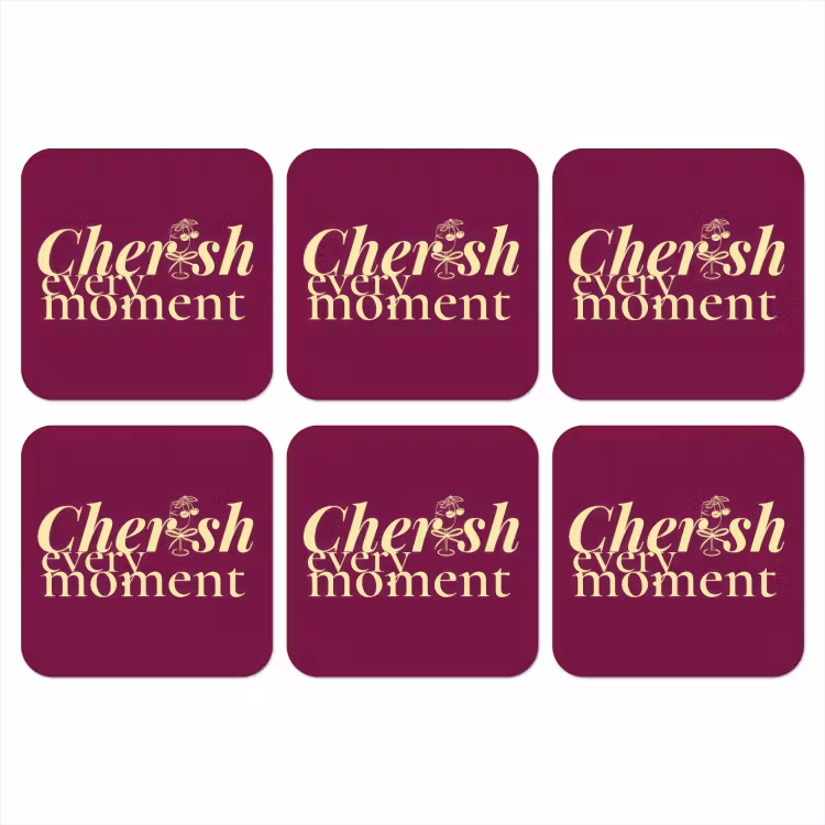 Cherish every moment - Cocktailglas - Bordeaux onderzetter kurk middel -3d