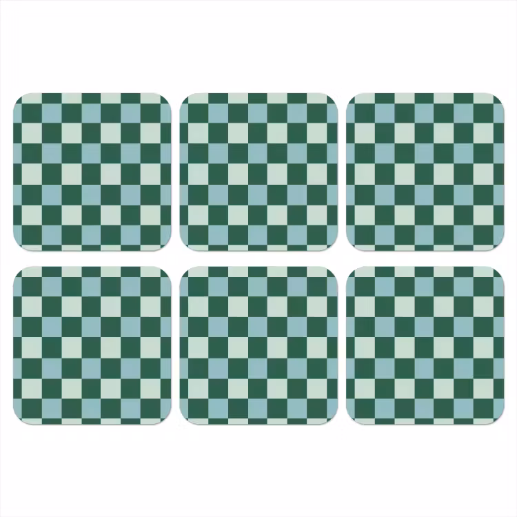 Schaakbord - Klassiek - Groen onderzetter kurk middel 366 -3d