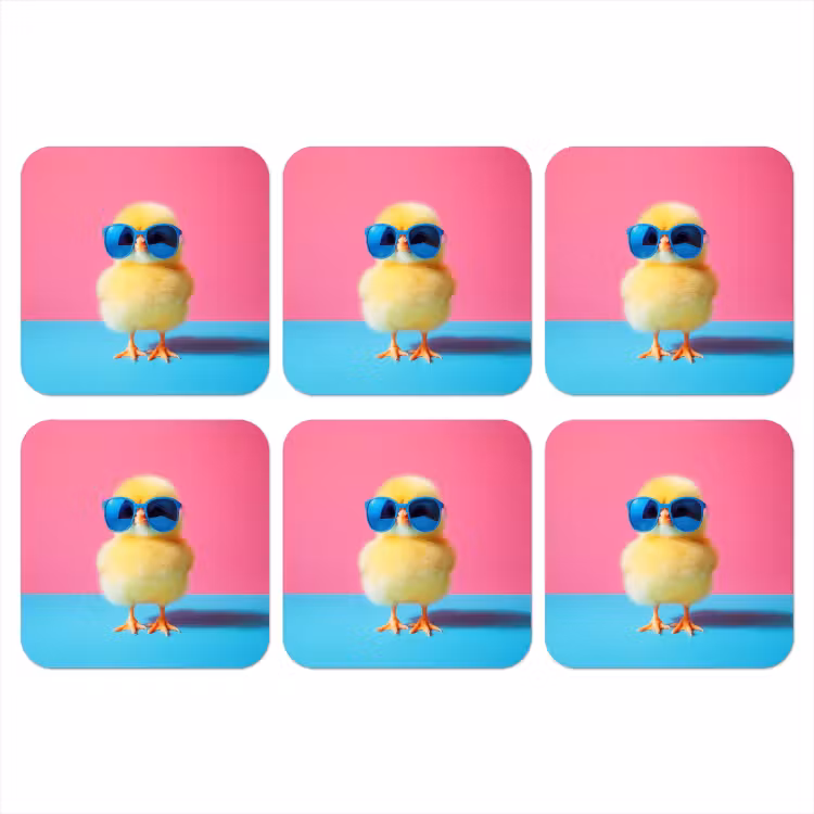 Kuiken - Zonnebril - Blauw onderzetter kurk middel -3d