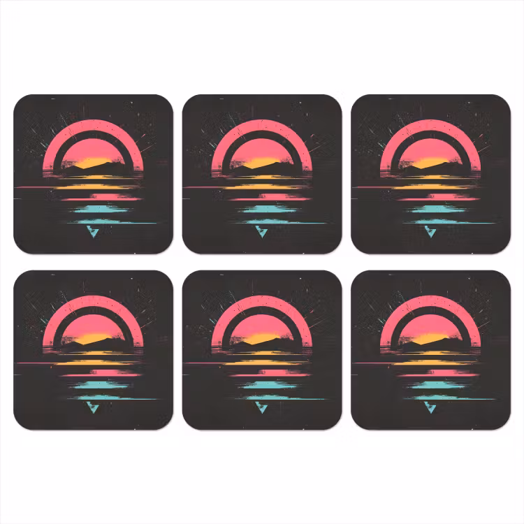 Cirkel - Abstract - Roze onderzetter kurk middel -3d