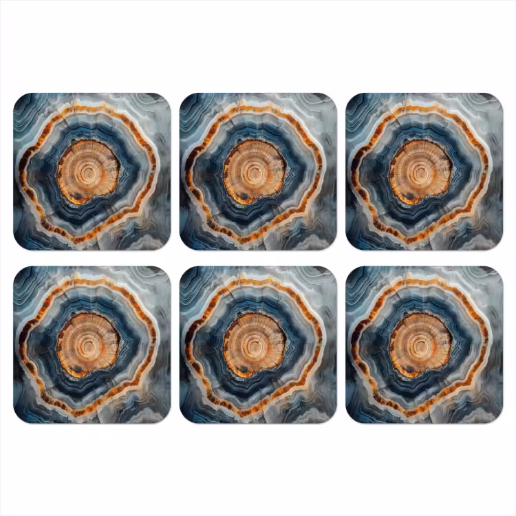 Cirkel - Ringen - Steen - Tinten onderzetter kurk middel -3d