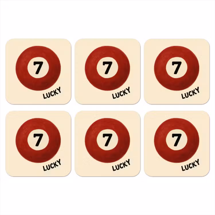 Cirkel - Zeven - Lucky - Rood onderzetter kurk middel -3d