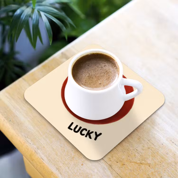 Cirkel - Zeven - Lucky - Rood onderzetter kurk middel -sfeer5